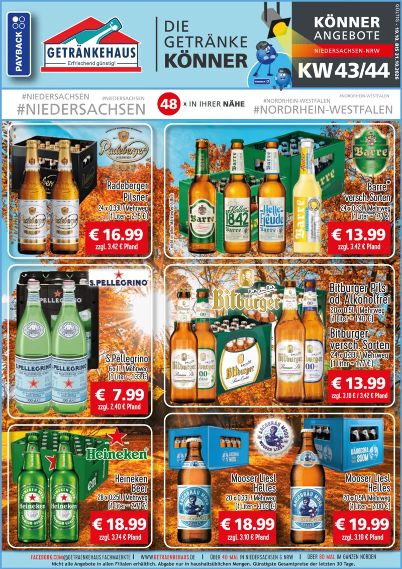 Getränkehaus Prospekt vom 19.10.2026, Seite 1