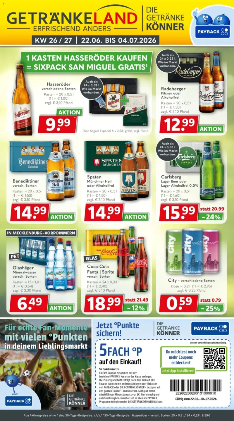 Getränkeland Prospekt vom 22.06.2026, Seite 1