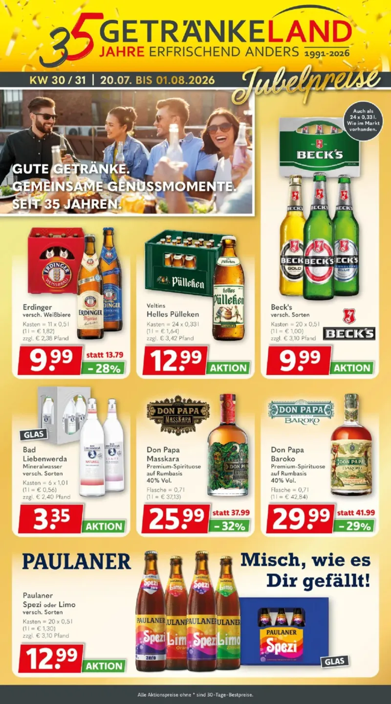Getränkeland Prospekt vom 20.07.2026, Seite 1