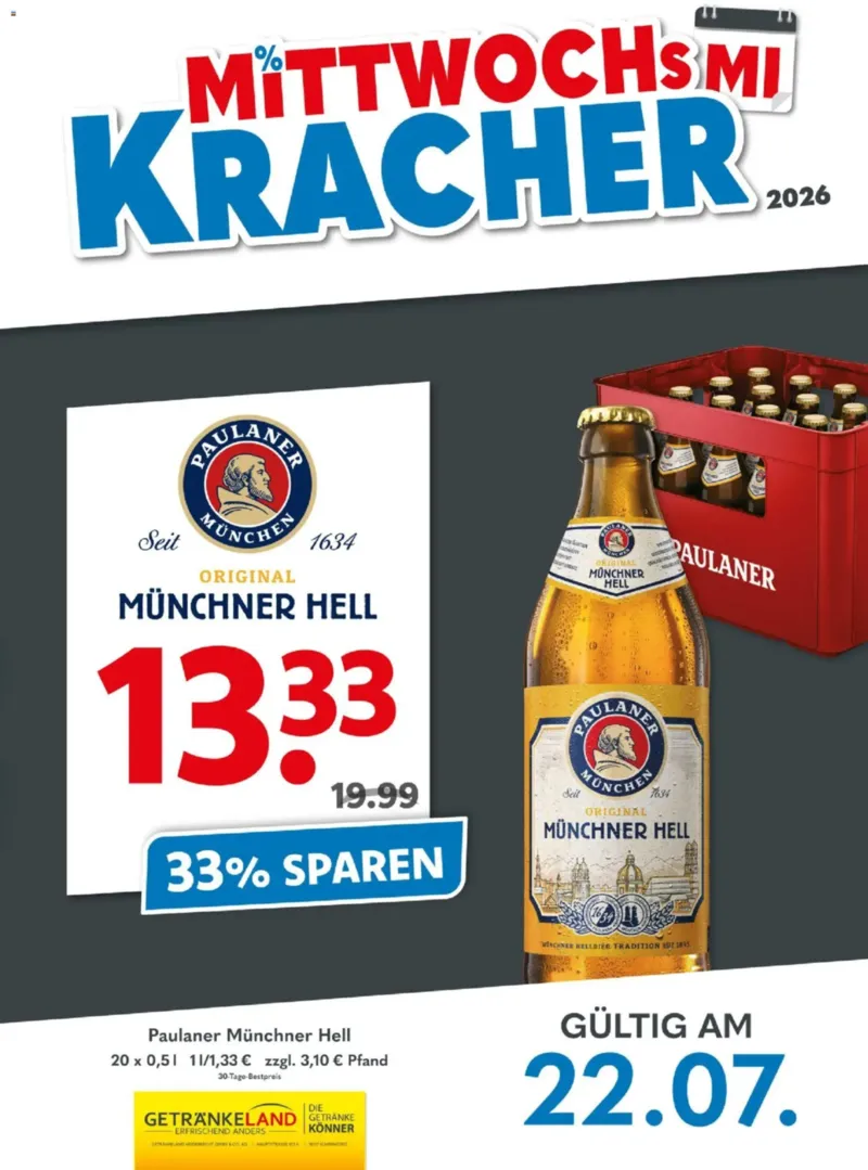 Getränkeland Prospekt vom 22.07.2026, Seite 1