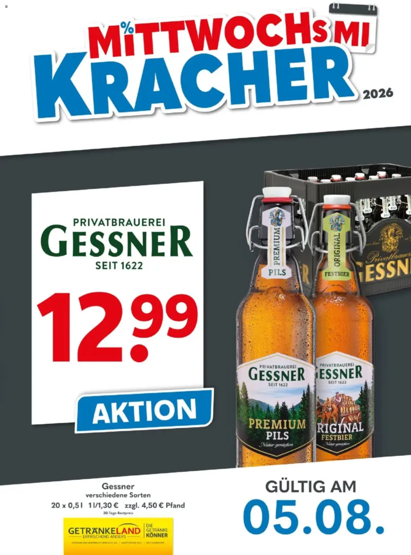 Getränkeland Prospekt vom 05.08.2026, Seite 1