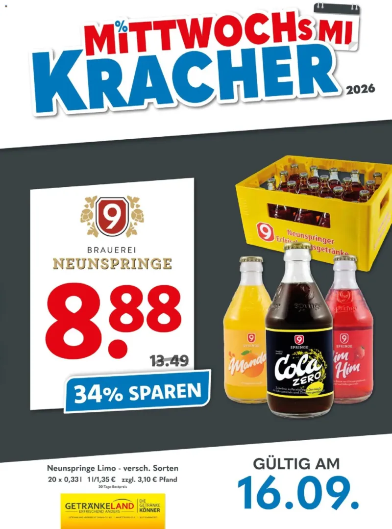 Getränkeland Prospekt vom 16.09.2026, Seite 1