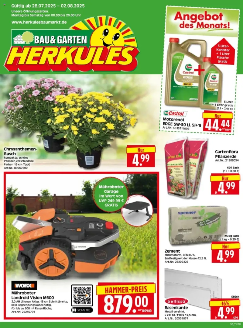 Herkules Baumarkt Prospekt vom 28.07.2025, Seite 1