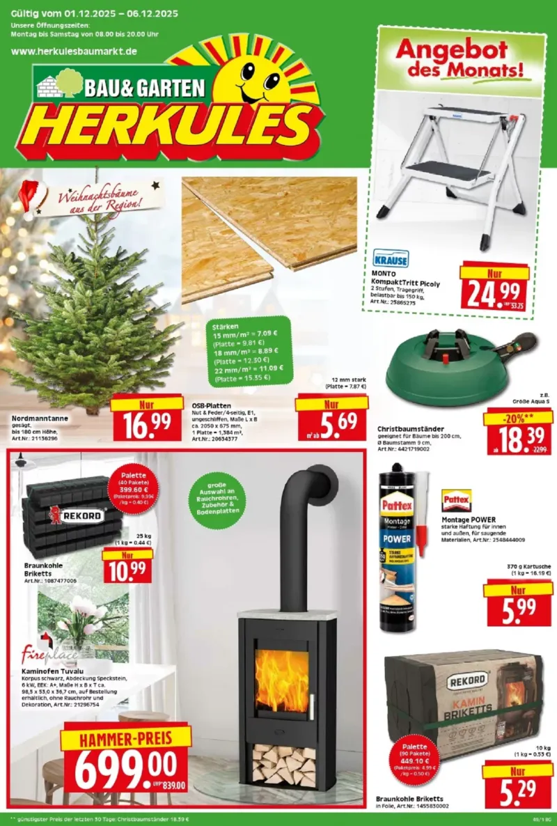Herkules Baumarkt Prospekt vom 01.12.2025, Seite 1