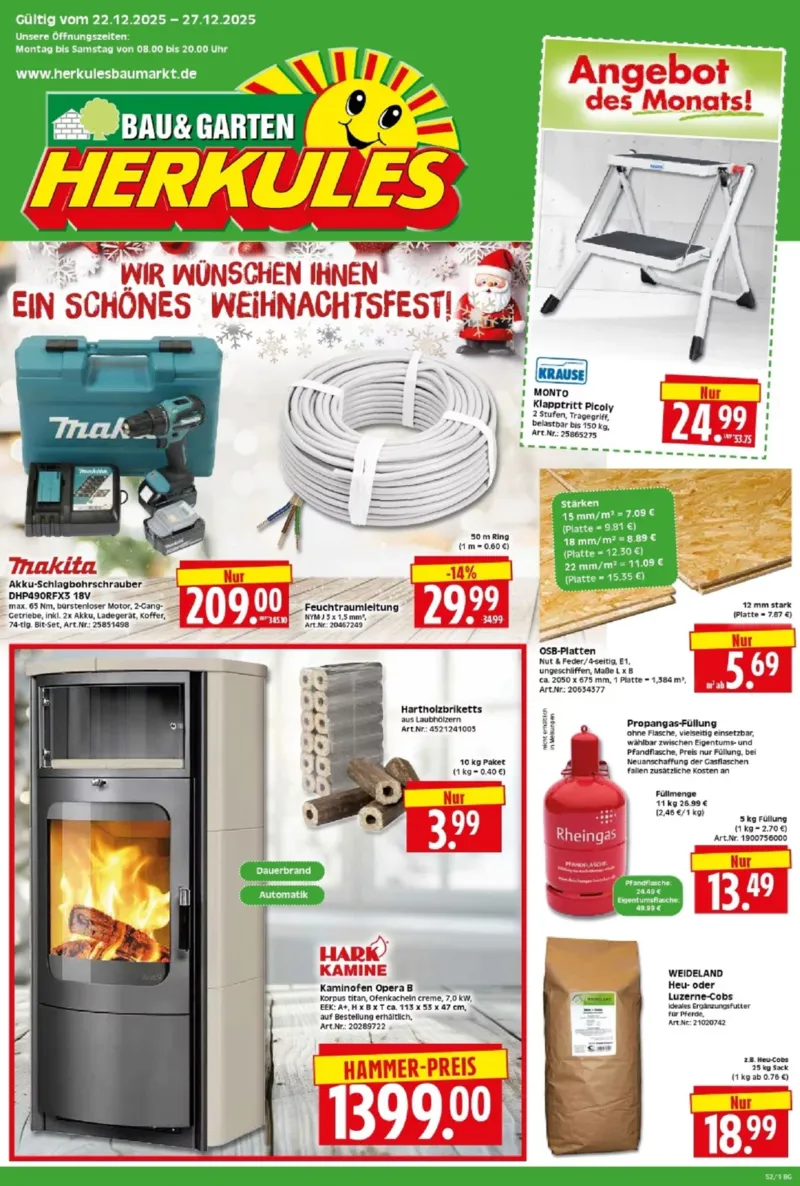 Herkules Baumarkt Prospekt vom 22.12.2025, Seite 1