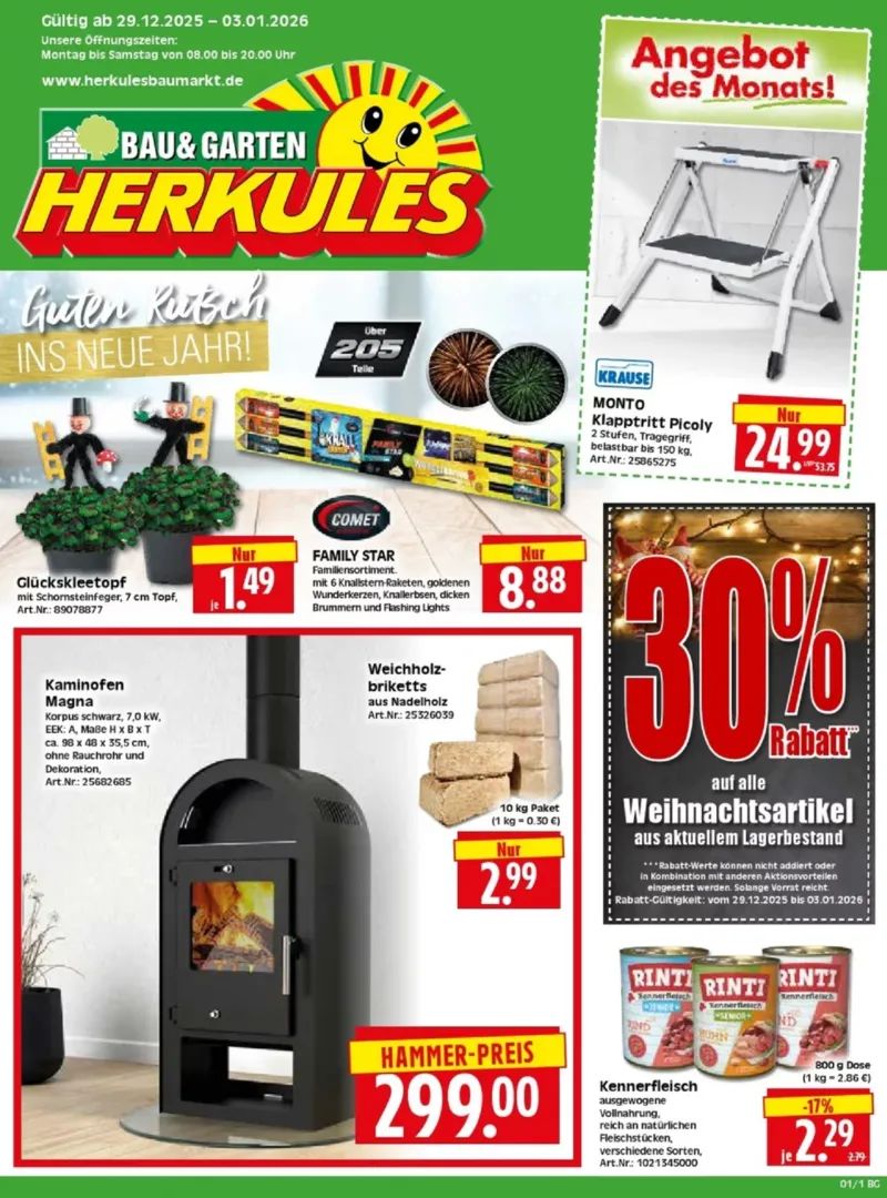 Herkules Baumarkt Prospekt vom 29.12.2025, Seite 1