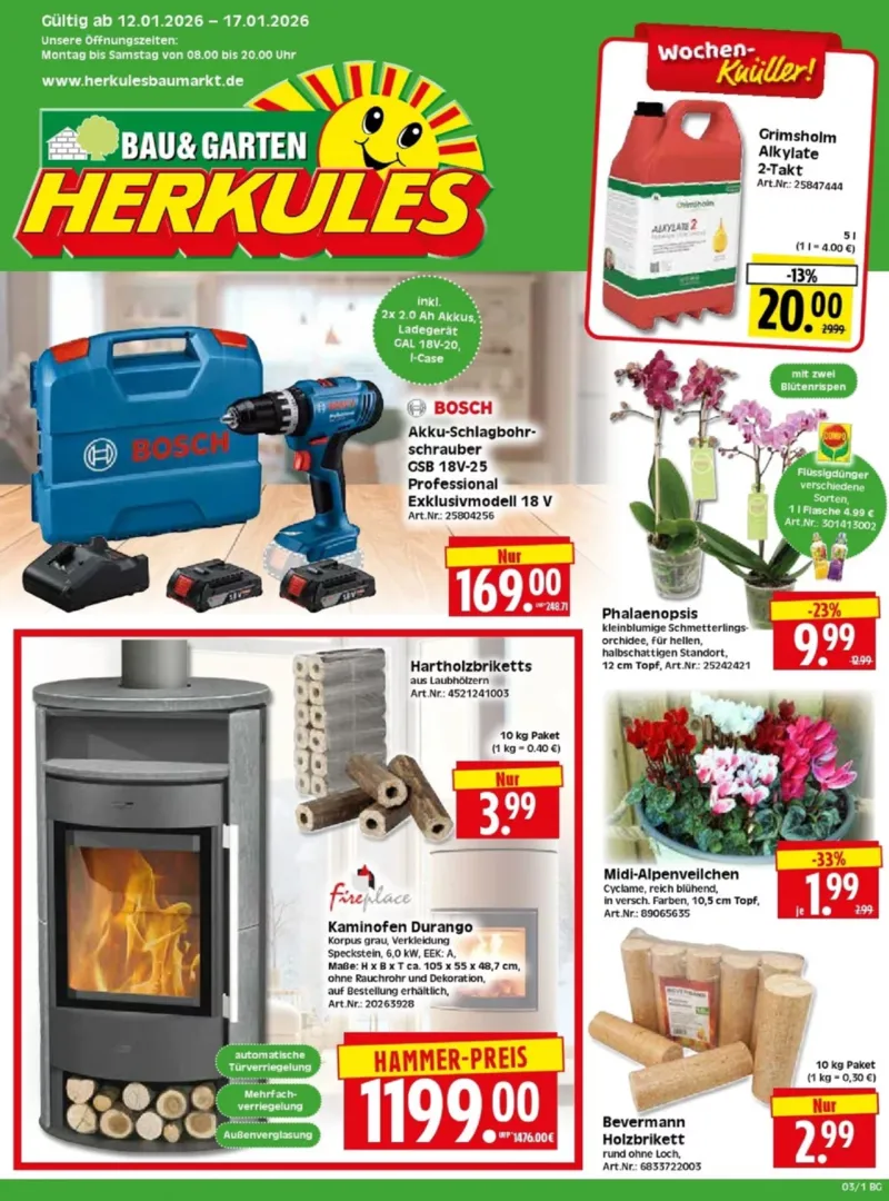 Herkules Baumarkt Prospekt vom 12.01.2026, Seite 1
