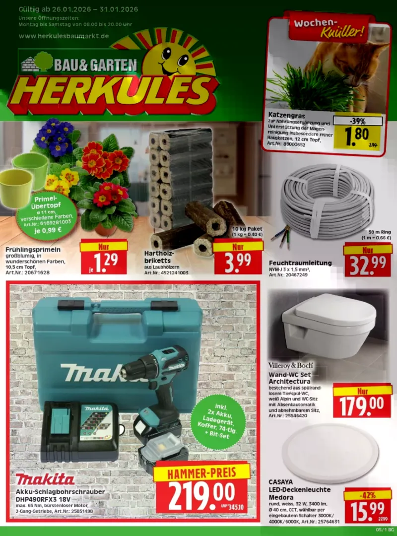 Herkules Baumarkt Prospekt vom 26.01.2026, Seite 1