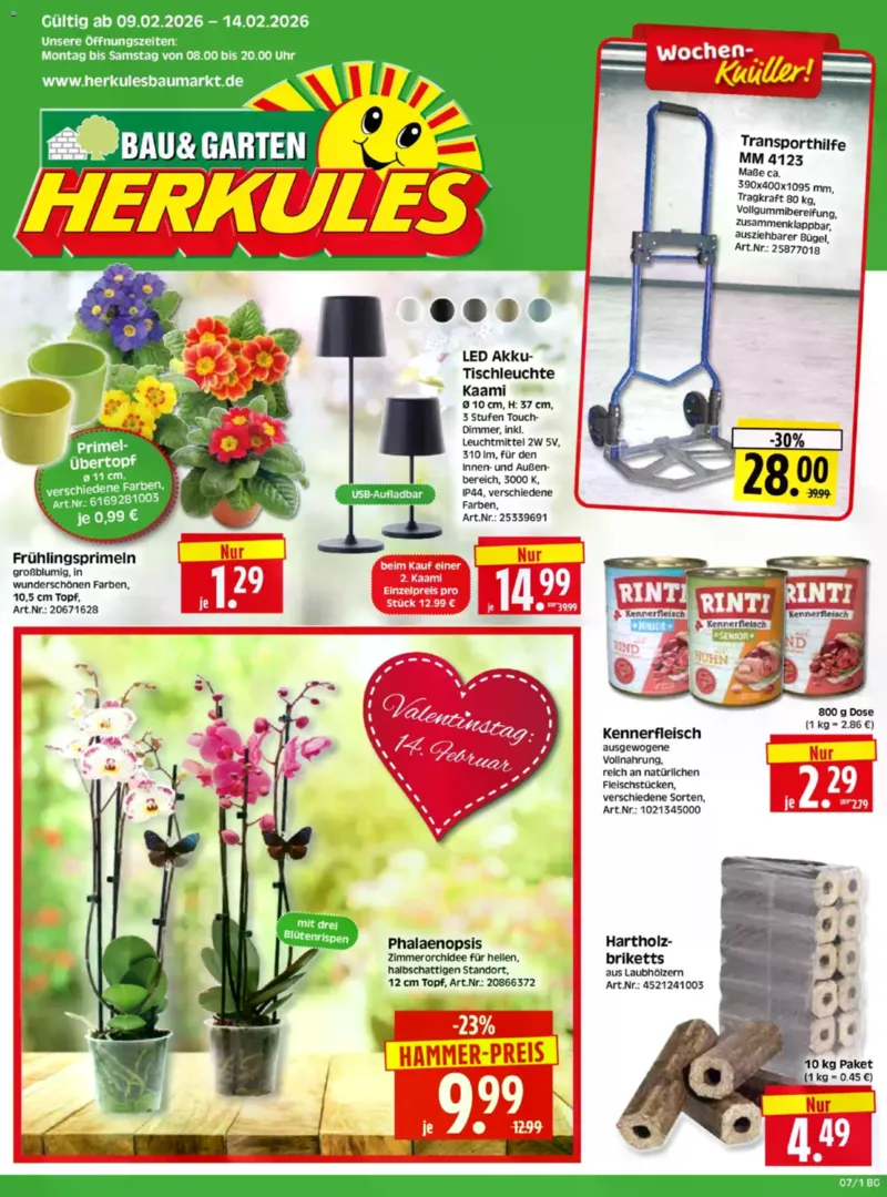 Herkules Baumarkt Prospekt vom 09.02.2026, Seite 1