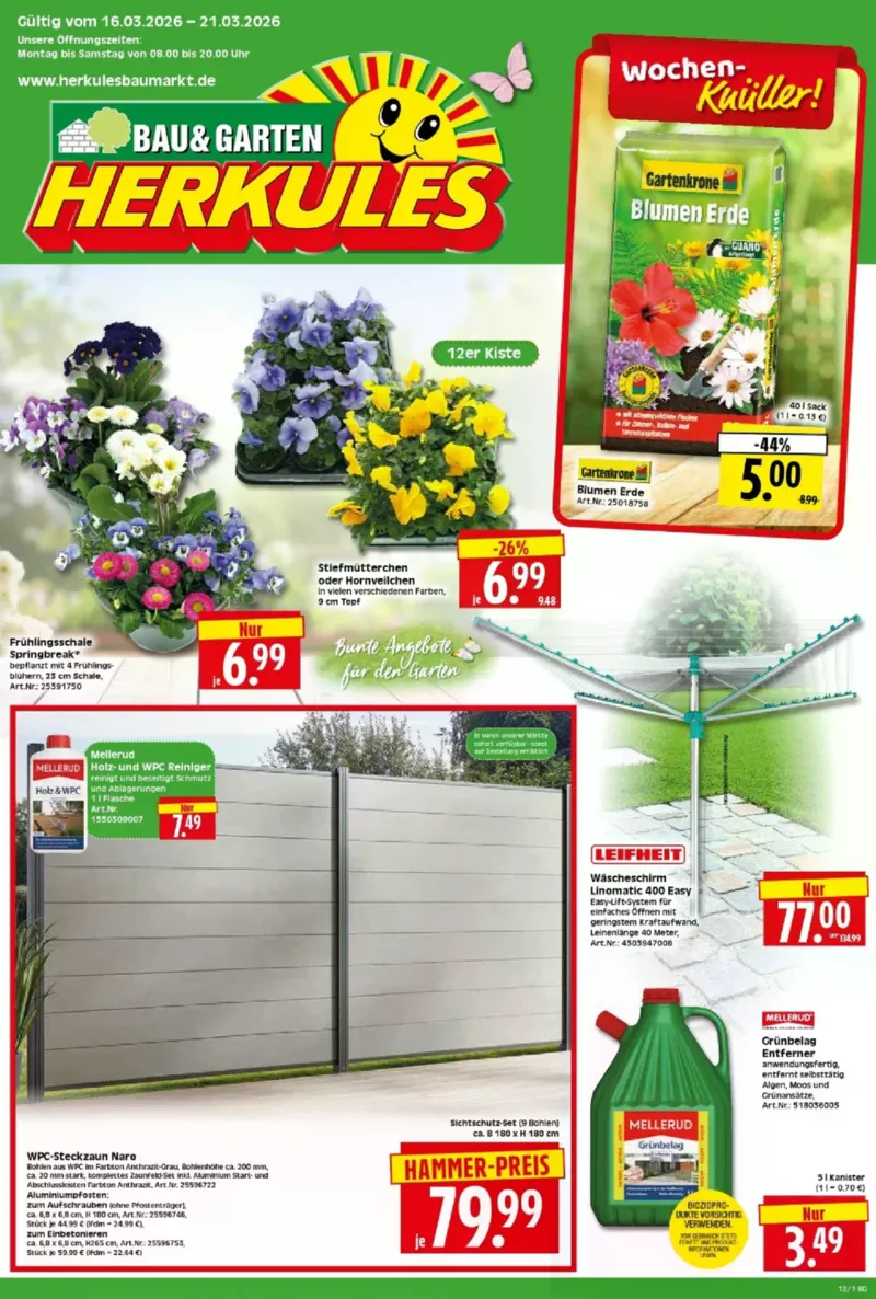 Herkules Baumarkt Prospekt vom 16.03.2026, Seite 1