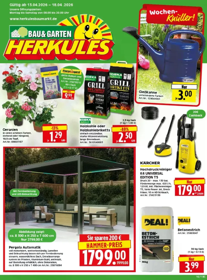 Herkules Baumarkt Prospekt vom 13.04.2026, Seite 1