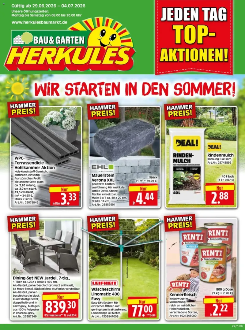 Herkules Baumarkt Prospekt vom 29.06.2026, Seite 1