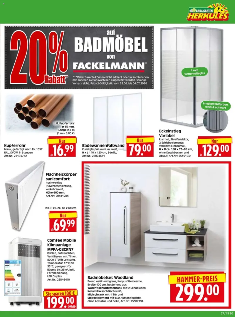 Herkules Baumarkt Prospekt vom 29.06.2026, Seite 15