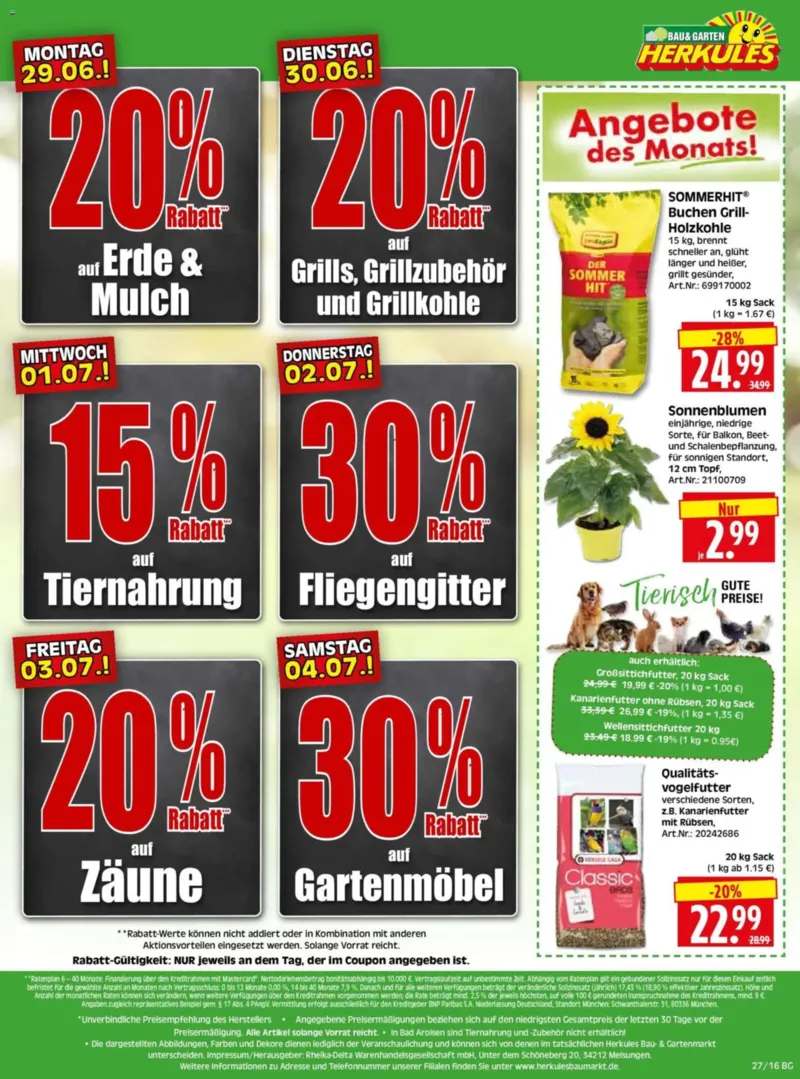 Herkules Baumarkt Prospekt vom 29.06.2026, Seite 16