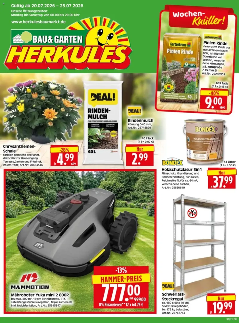 Herkules Baumarkt Prospekt vom 20.07.2026, Seite 1