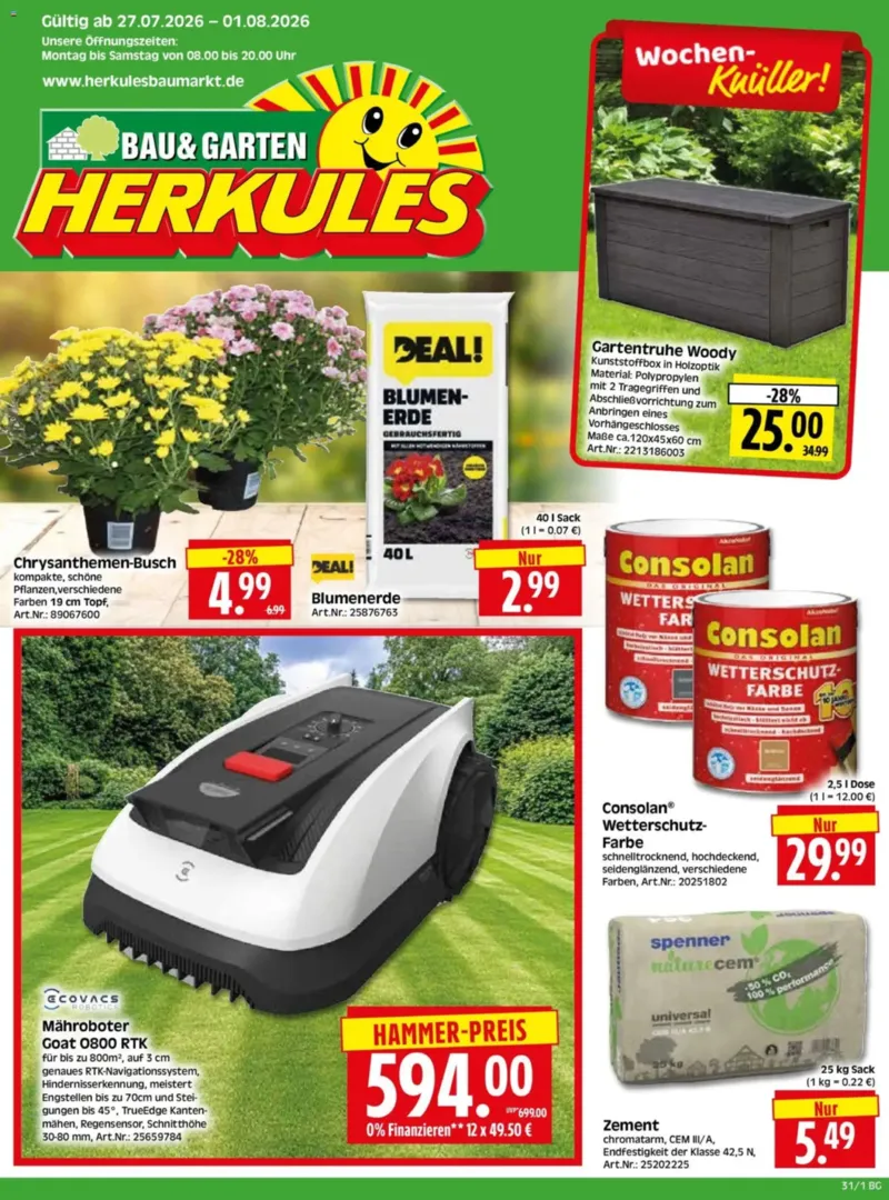 Herkules Baumarkt Prospekt vom 27.07.2026, Seite 1