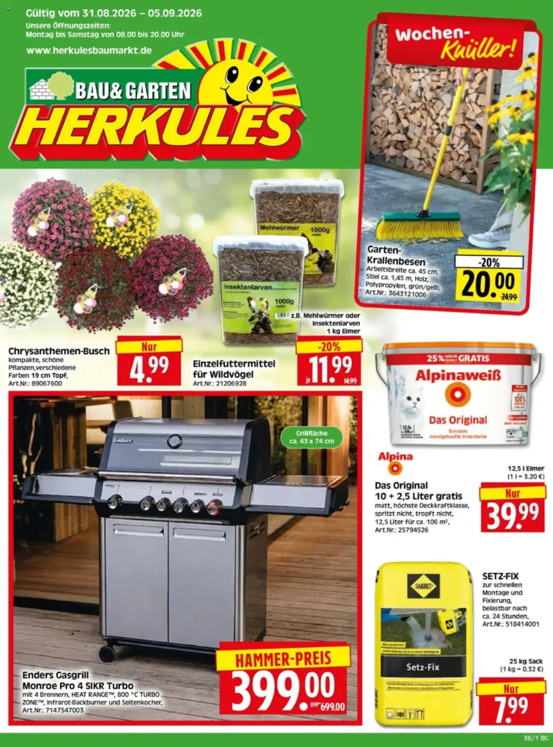 Herkules Baumarkt Prospekt vom 31.08.2026, Seite 1
