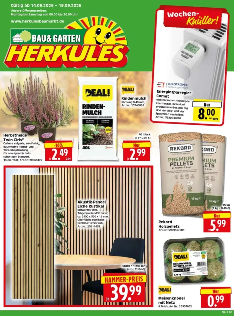 Herkules Baumarkt Prospekt vom 14.09.2026, Seite 1