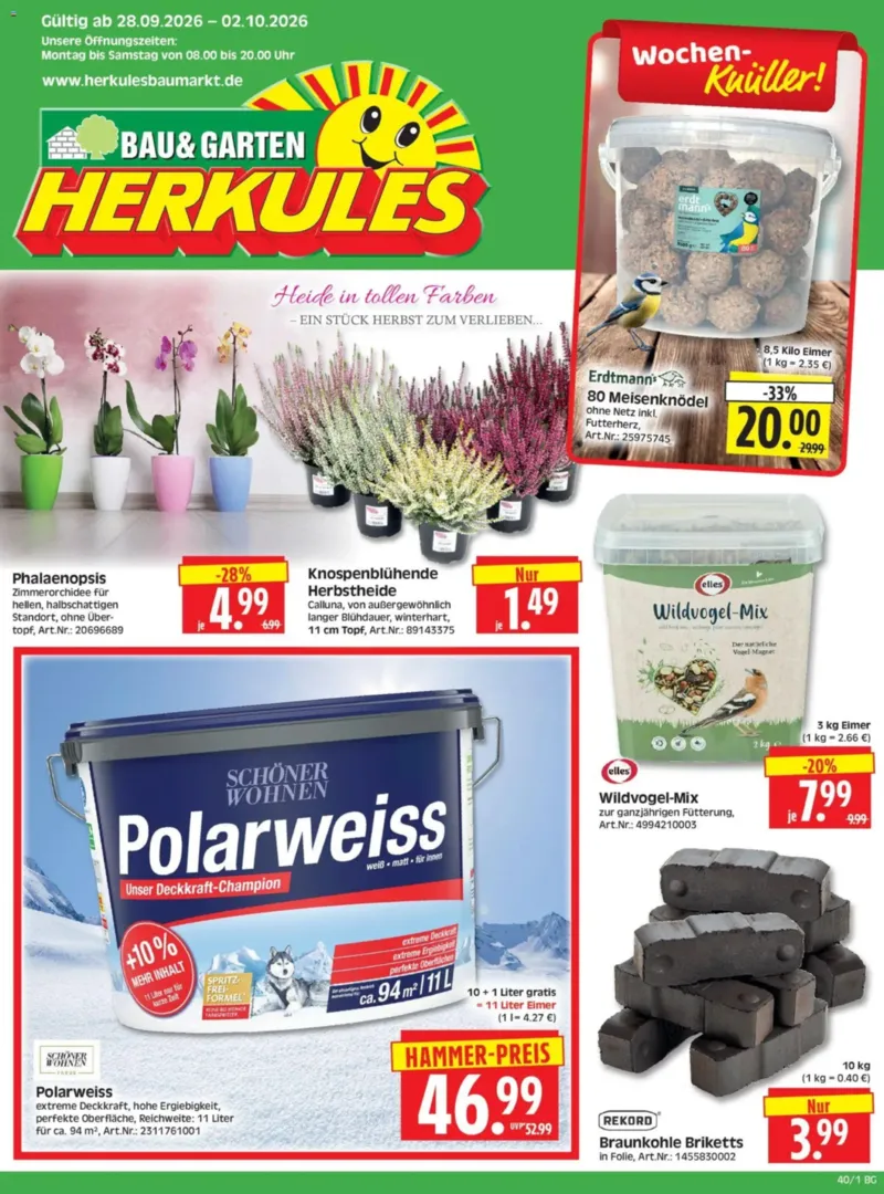 Herkules Baumarkt Prospekt vom 28.09.2026, Seite 1