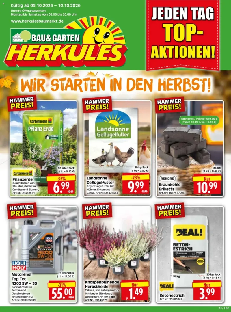 Herkules Baumarkt Prospekt vom 05.10.2026, Seite 1