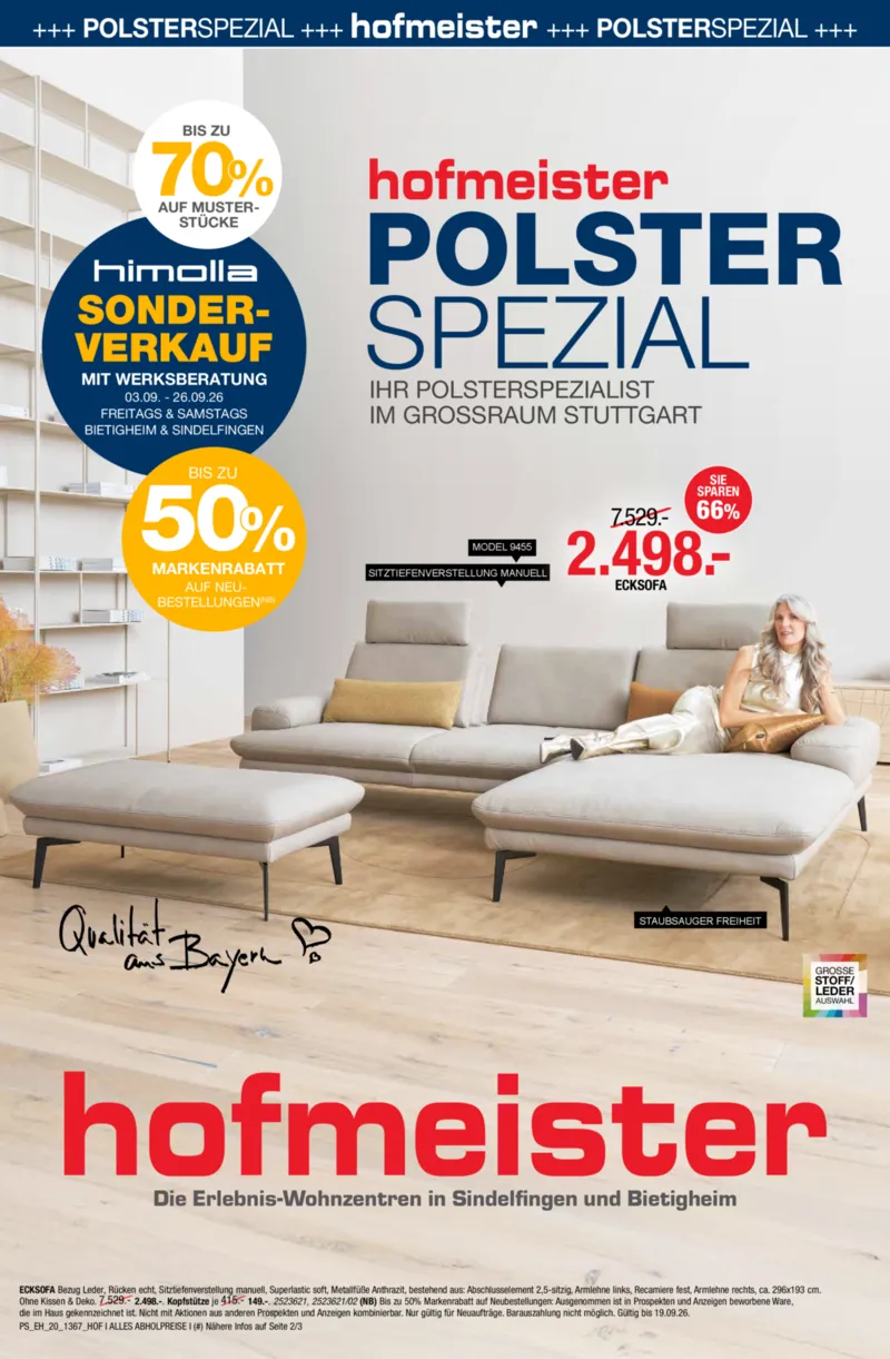 Hofmeister Prospekt vom 01.09.2026, Seite 1