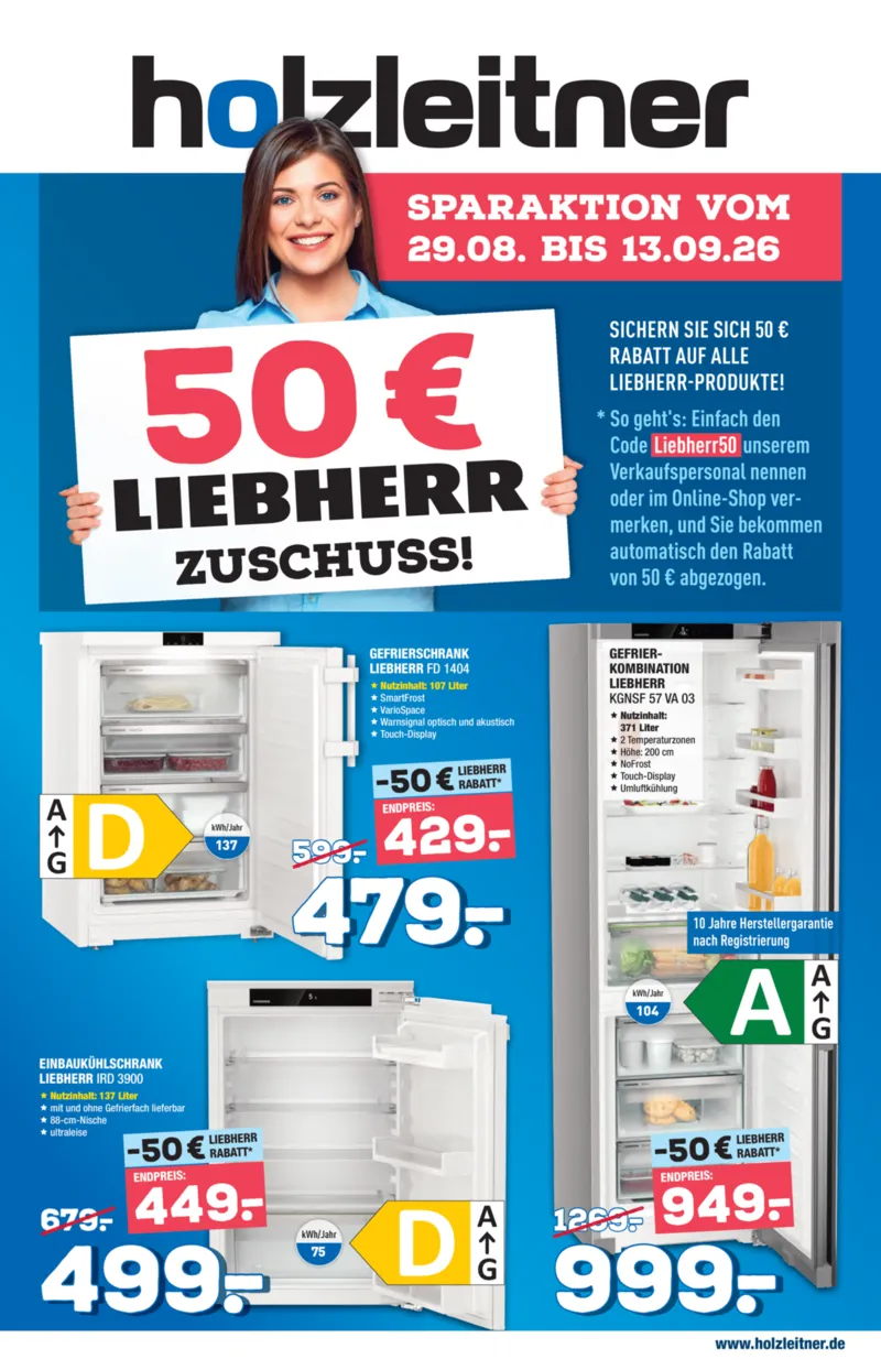 holzleitner Prospekt vom 29.08.2026, Seite 1