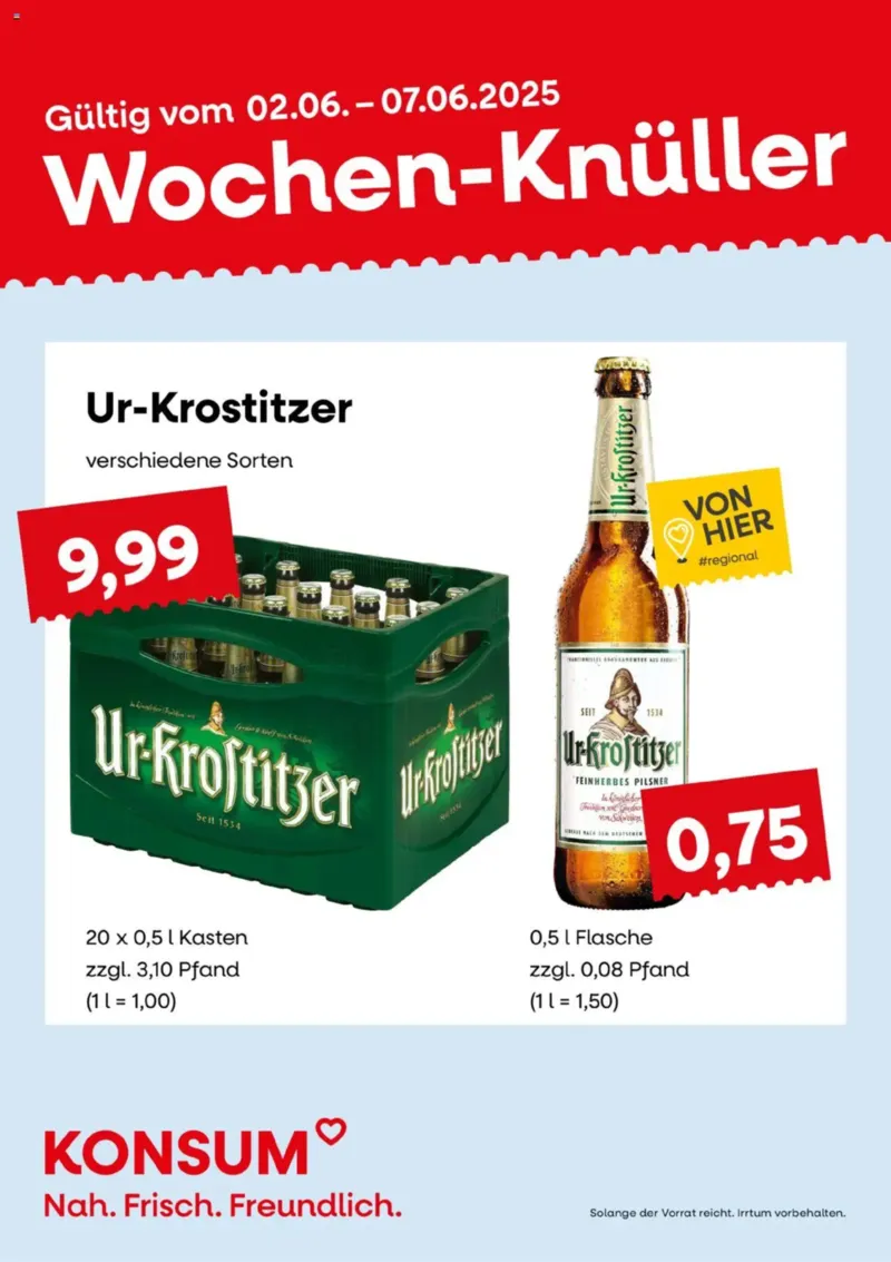 KONSUM Leipzig Prospekt vom 02.06.2025, Seite 1