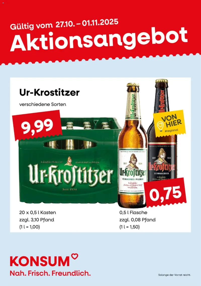 KONSUM Leipzig Prospekt vom 27.10.2025, Seite 1