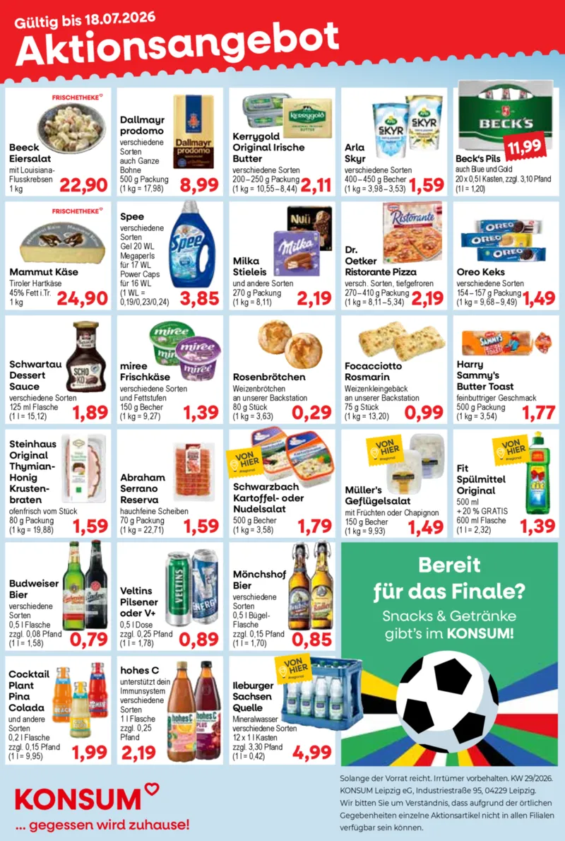 KONSUM Leipzig Prospekt vom 13.07.2026, Seite 1