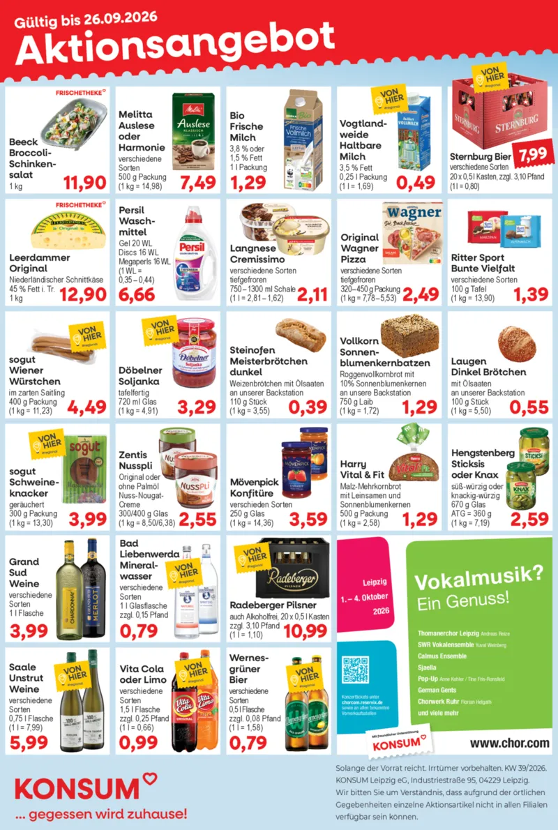 KONSUM Leipzig Prospekt vom 21.09.2026, Seite 1