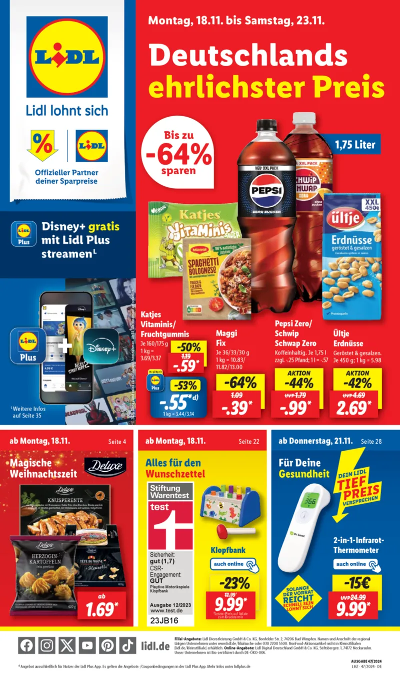 Lidl Prospekt vom 18.11.2024, Seite 1