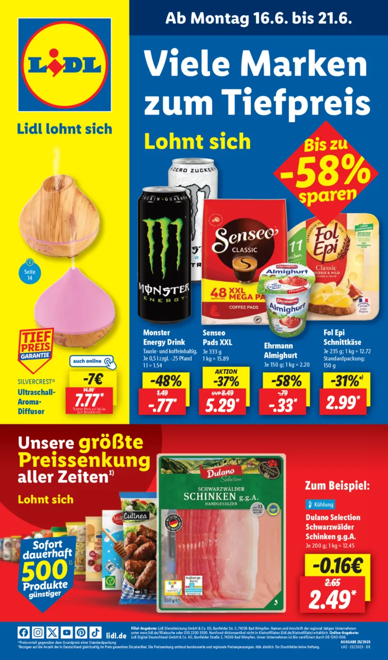 Lidl Prospekt vom 16.06.2025, Seite 1