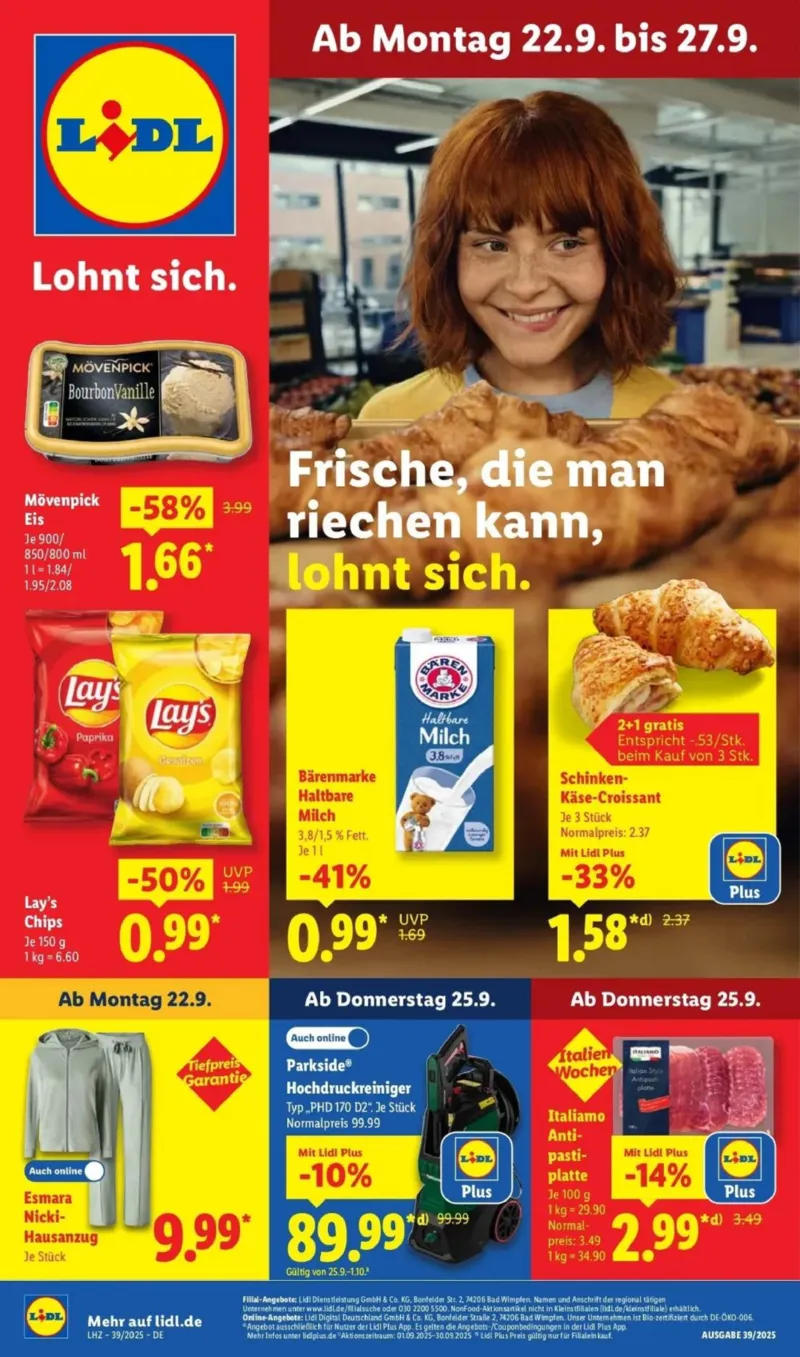 Lidl Prospekt vom 22.09.2025, Seite 1