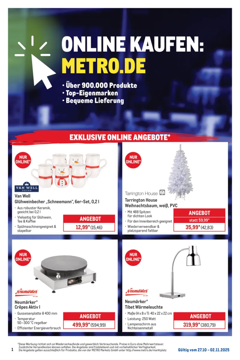 METRO Prospekt vom 27.10.2025, Seite 1 METRO Prospekt vom 27.10.2025, Seite 1