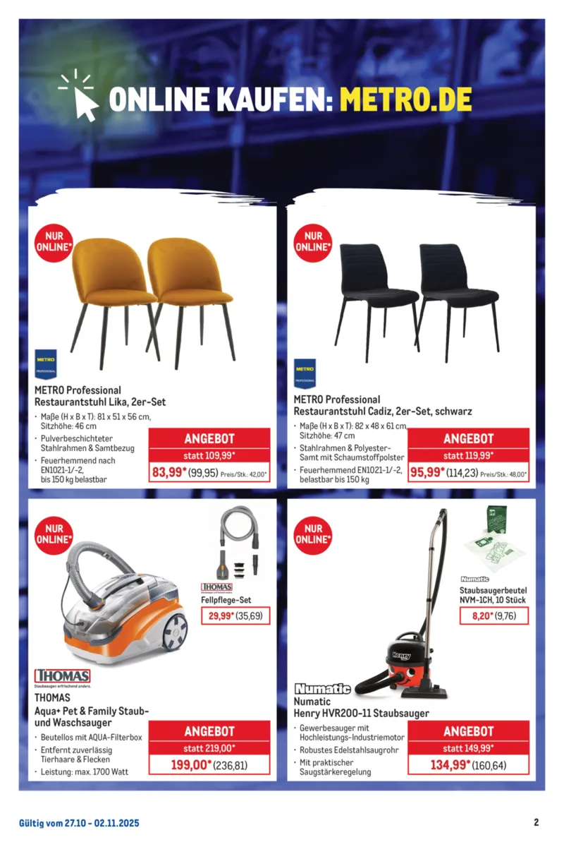 METRO Prospekt vom 27.10.2025, Seite 2 METRO Prospekt vom 27.10.2025, Seite 2