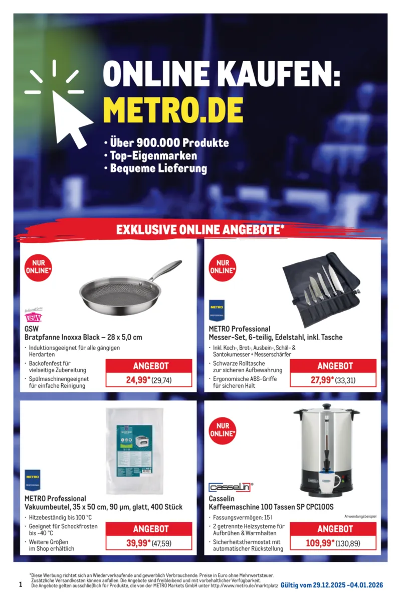 METRO Prospekt vom 29.12.2025, Seite 1