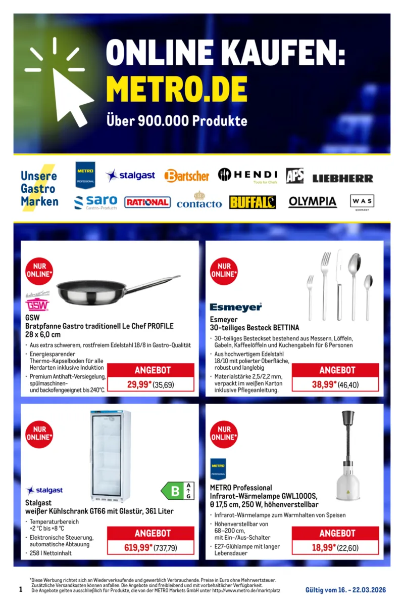 METRO Prospekt vom 16.03.2026, Seite 1