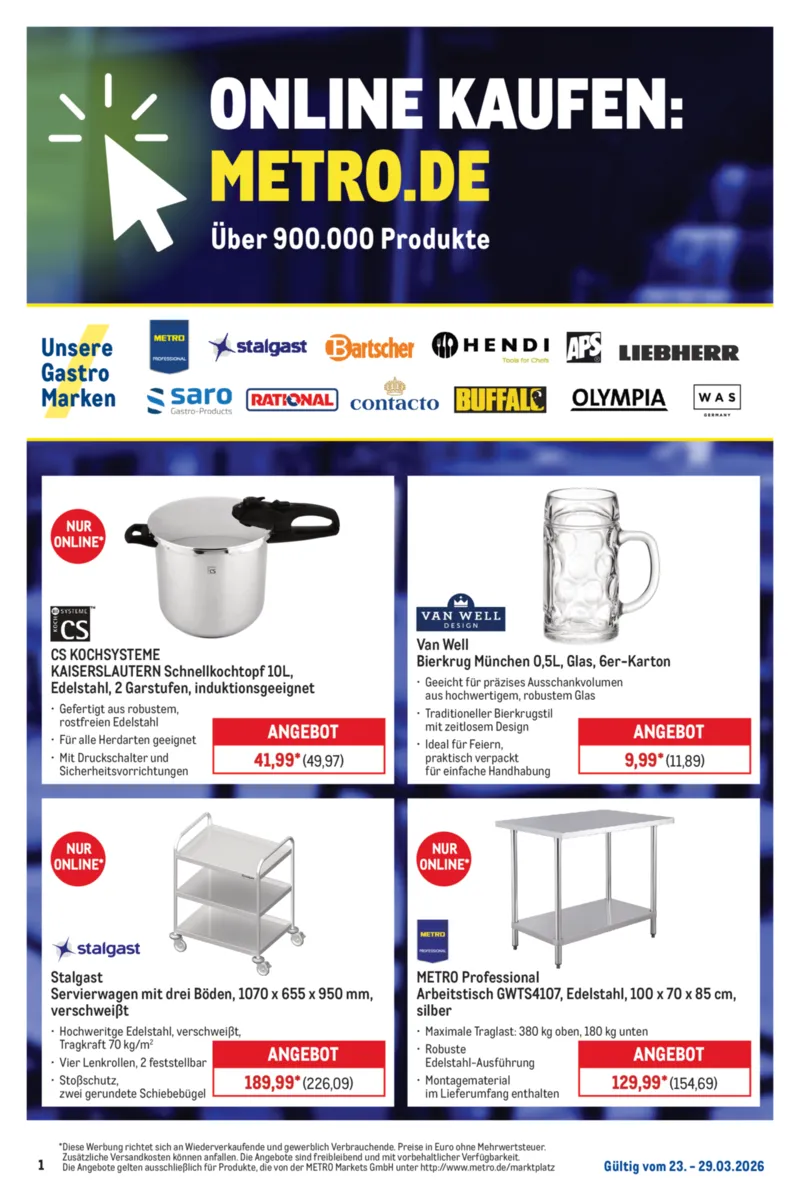 METRO Prospekt vom 23.03.2026, Seite 1