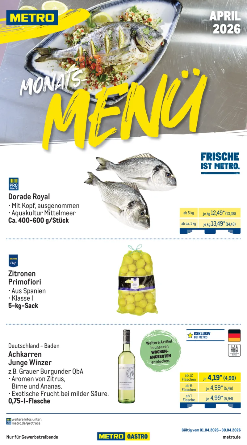 METRO Prospekt vom 01.04.2026, Seite 1