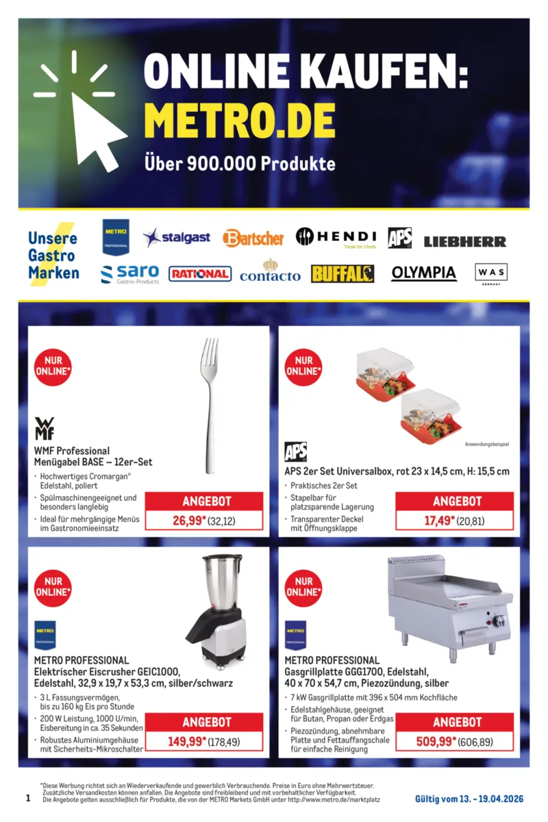METRO Prospekt vom 13.04.2026, Seite 1