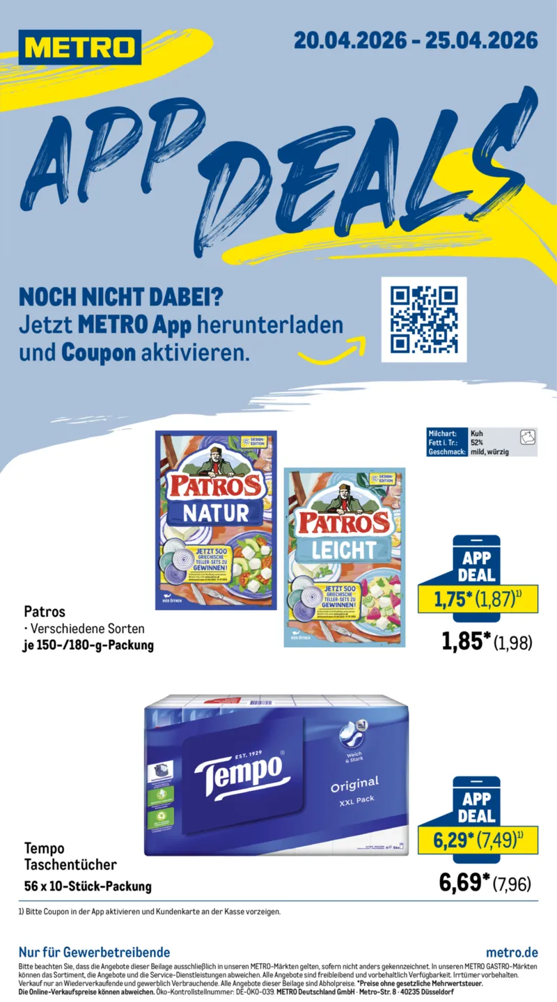 METRO Prospekt vom 20.04.2026, Seite 1