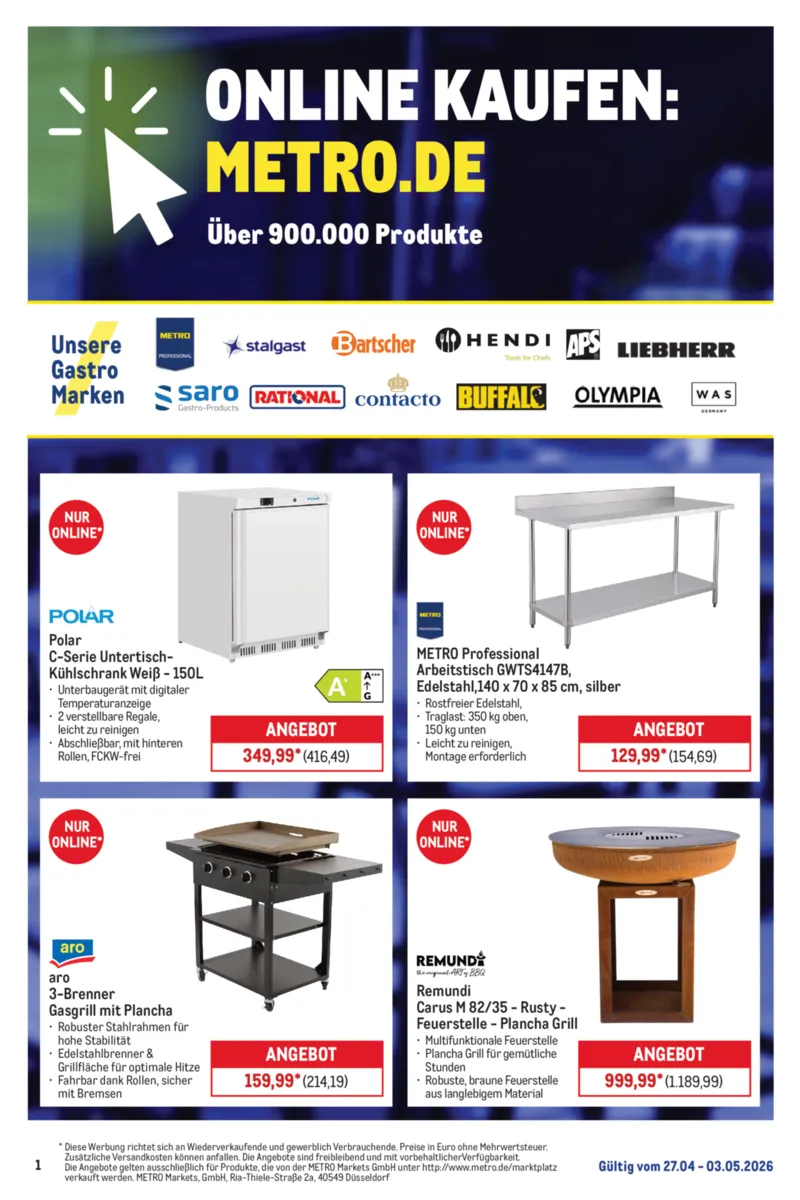 METRO Prospekt vom 27.04.2026, Seite 1