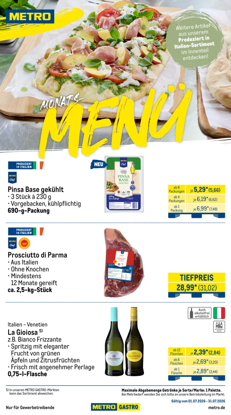 METRO Prospekt vom 01.07.2026, Seite 1