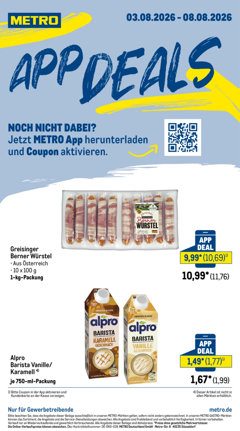 METRO Prospekt vom 03.08.2026, Seite 1