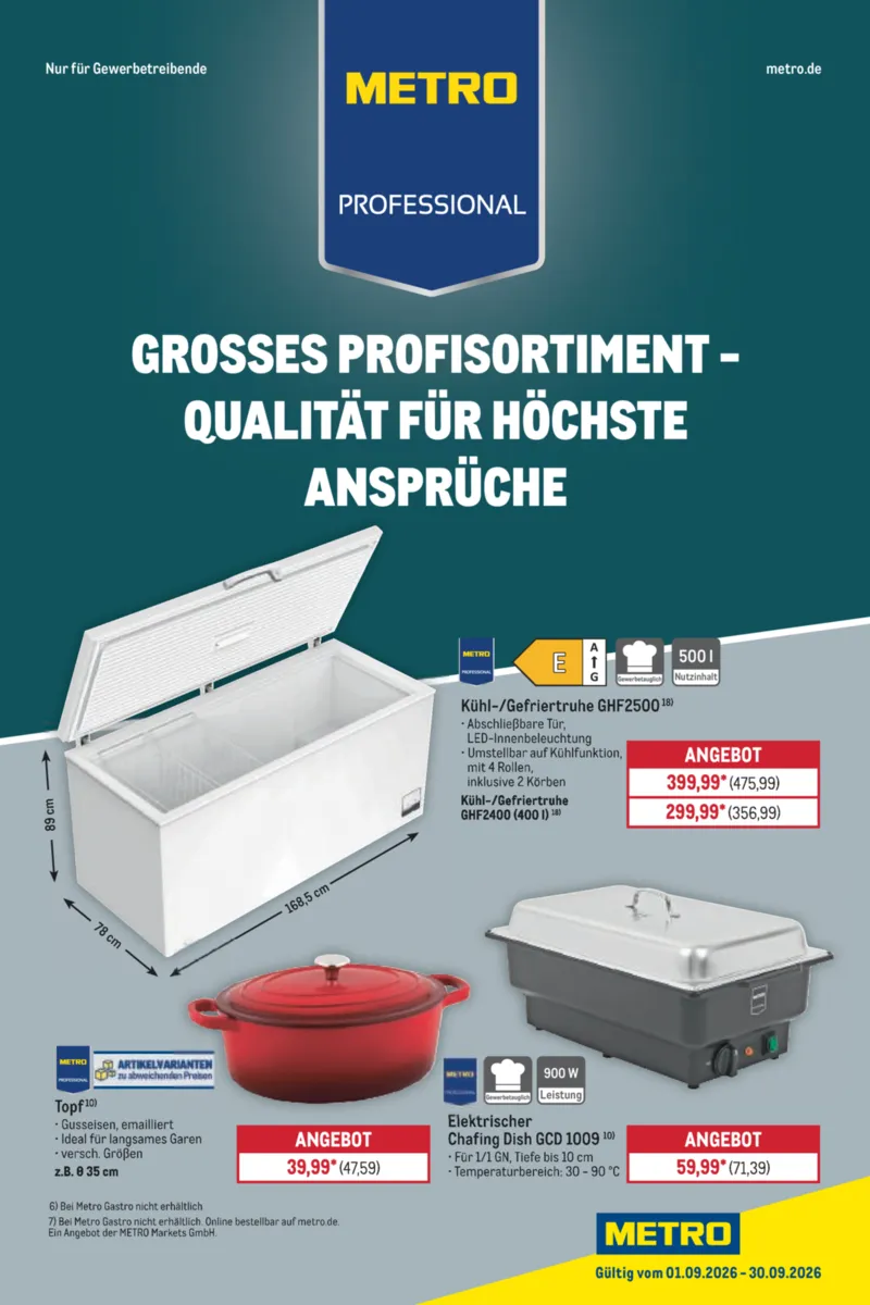 METRO Prospekt vom 01.09.2026, Seite 1