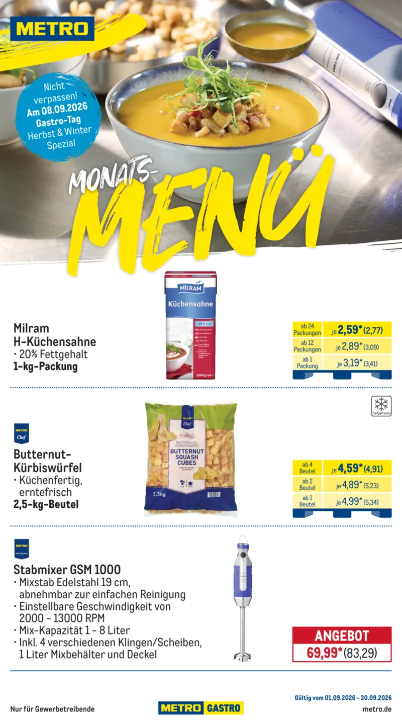 METRO Prospekt vom 01.09.2026, Seite 1