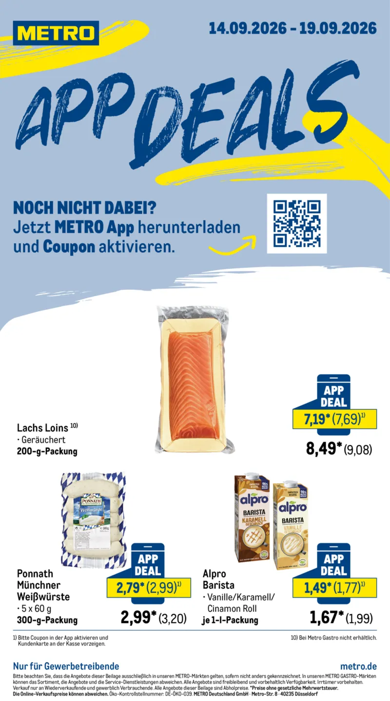 METRO Prospekt vom 14.09.2026, Seite 1