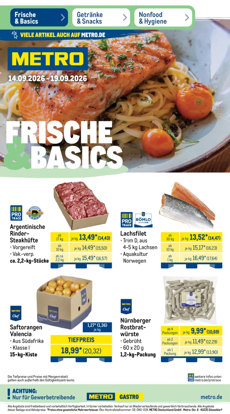 METRO Prospekt vom 14.09.2026, Seite 1