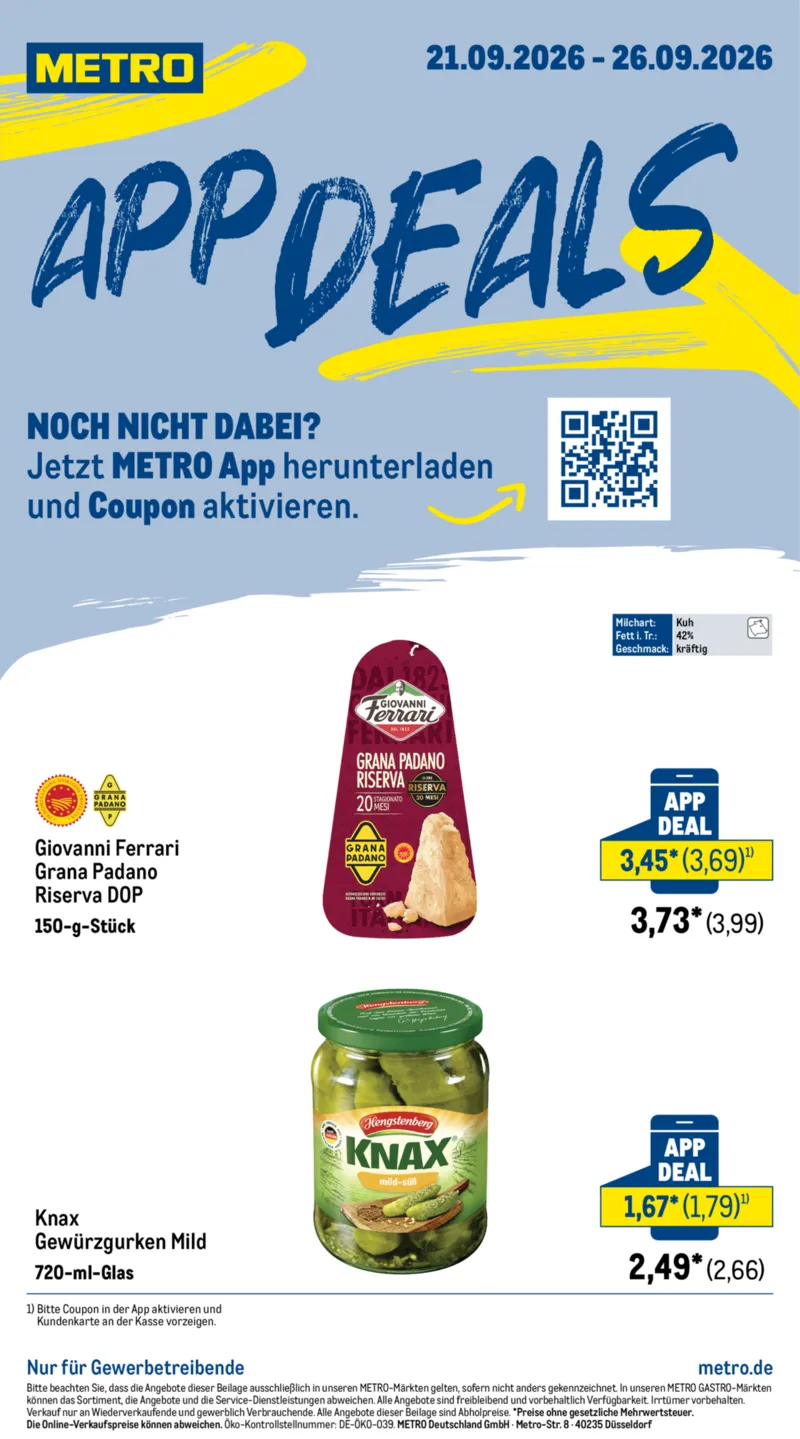 METRO Prospekt vom 21.09.2026, Seite 1