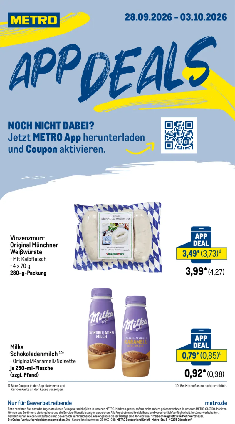 METRO Prospekt vom 28.09.2026, Seite 1